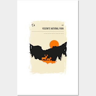 Yosemite National Park California Nature Minimal Travel Poster Posters and Art